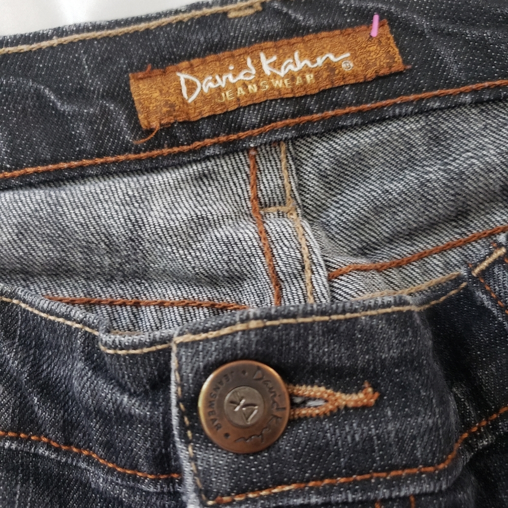 David Kahn Washed Black Mid Rise Flare Jeans Size 31×31 - Picture 9 of 16